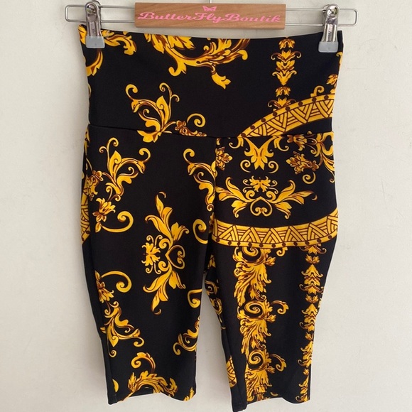 Fashion Nova Classy Chic Biker Short Black/Gold, Size S - Picture 2 of 8